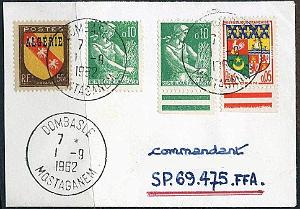 Lettre Commandant Schmitt 25- Dombasle- Mostaganem